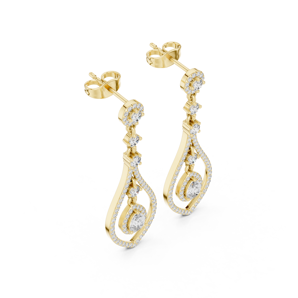 Aurevella Pear Loop Diamond Drops