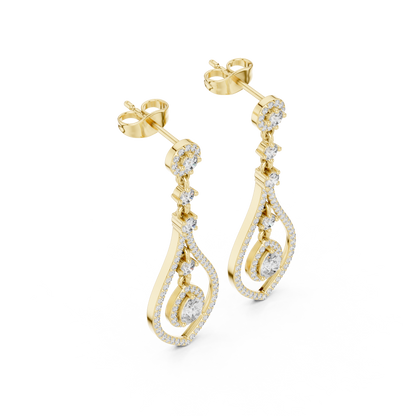 Aurevella Pear Loop Diamond Drops
