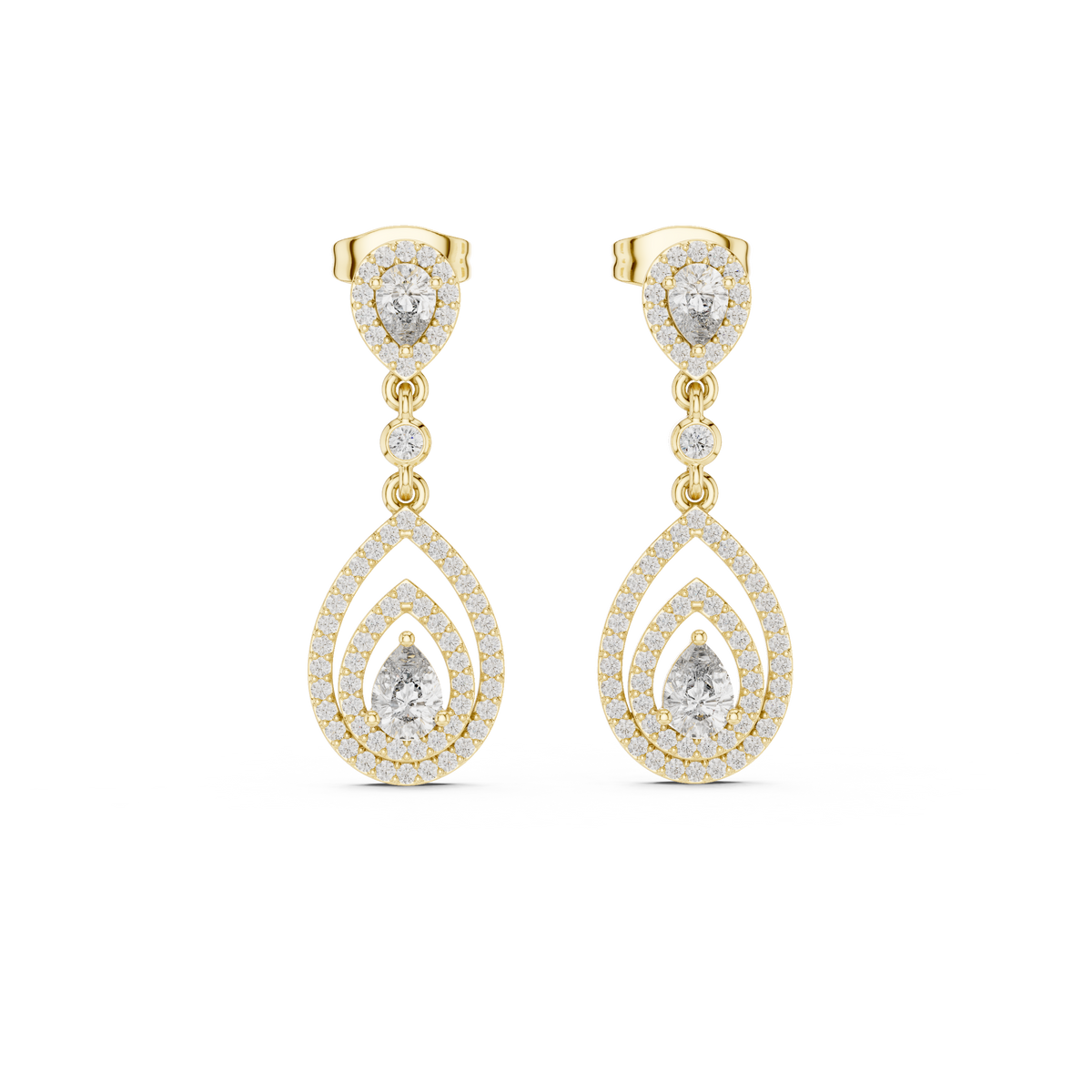 Elvarenne Pear Teardrop Cascade Earring