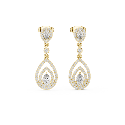 Elvarenne Pear Teardrop Cascade Earring