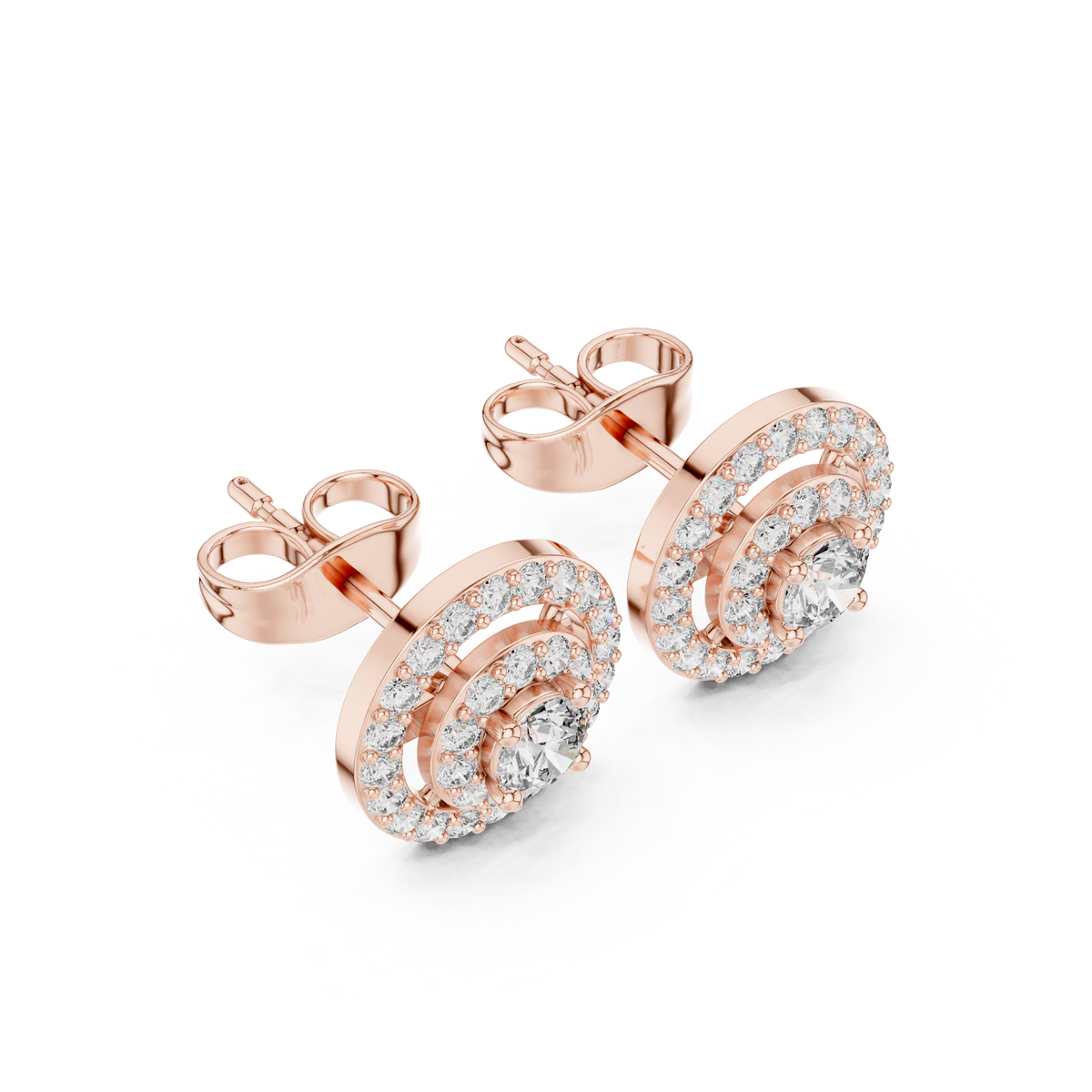 Aurevyn Concentric Double Halo Studs