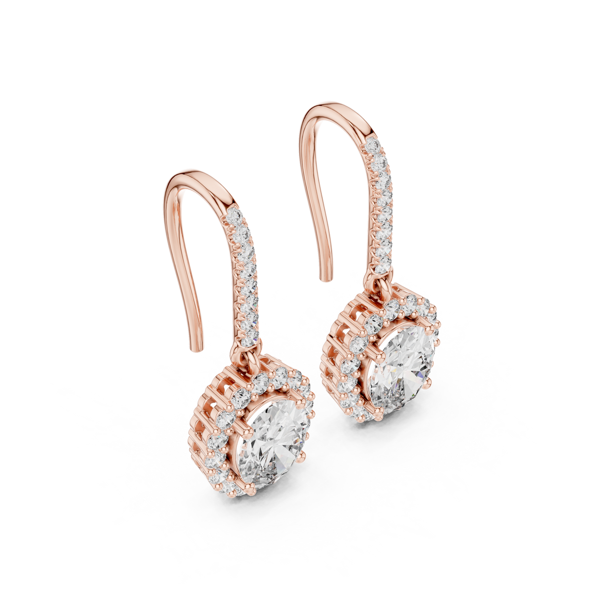 Seravyn Oval Halo Pavé Drops