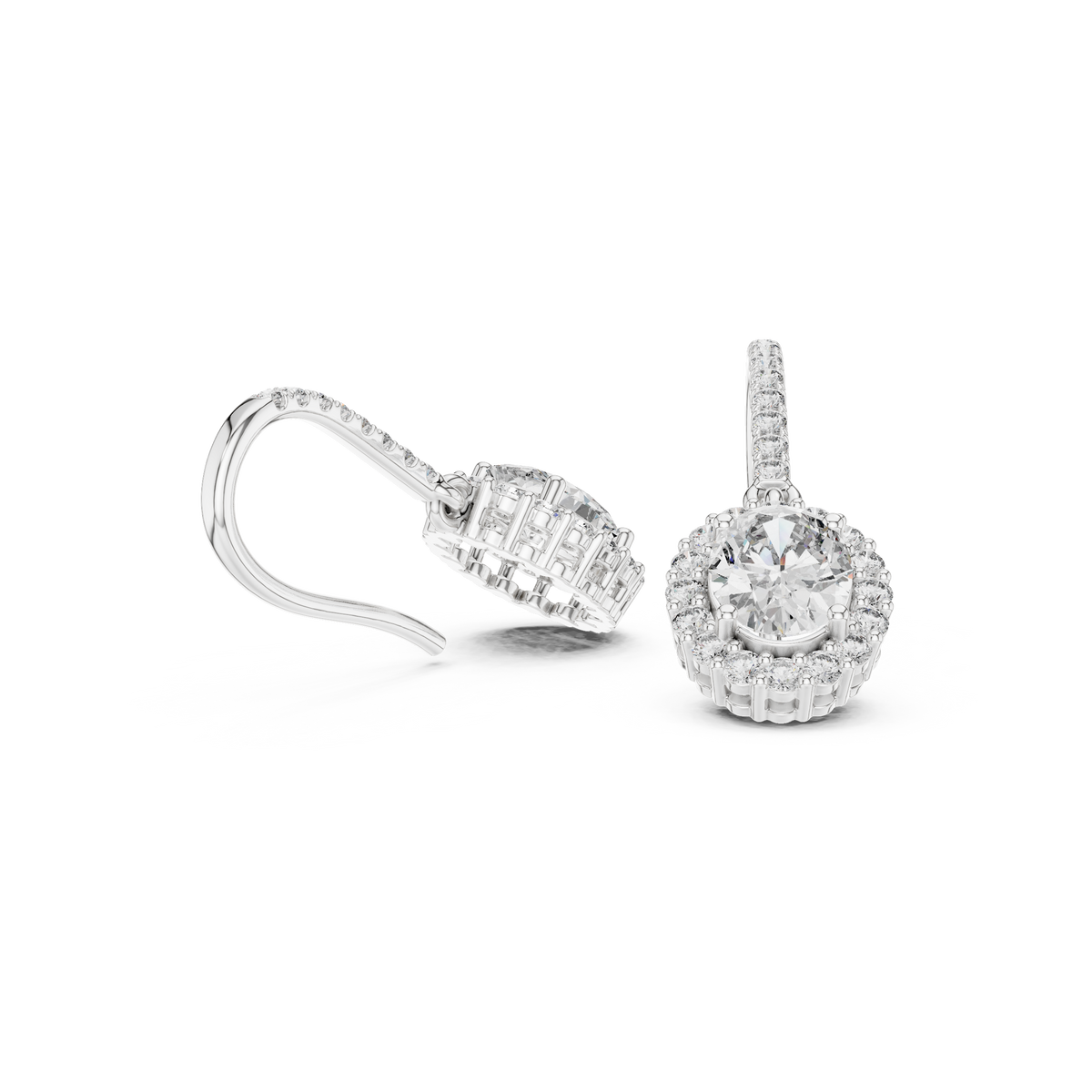 Seravyn Oval Halo Pavé Drops