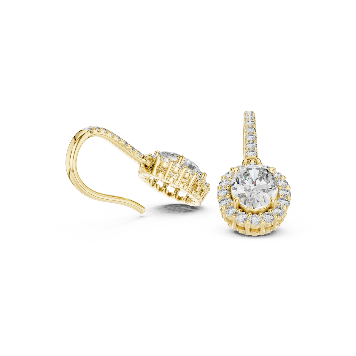 Seravyn Oval Halo Pavé Drops