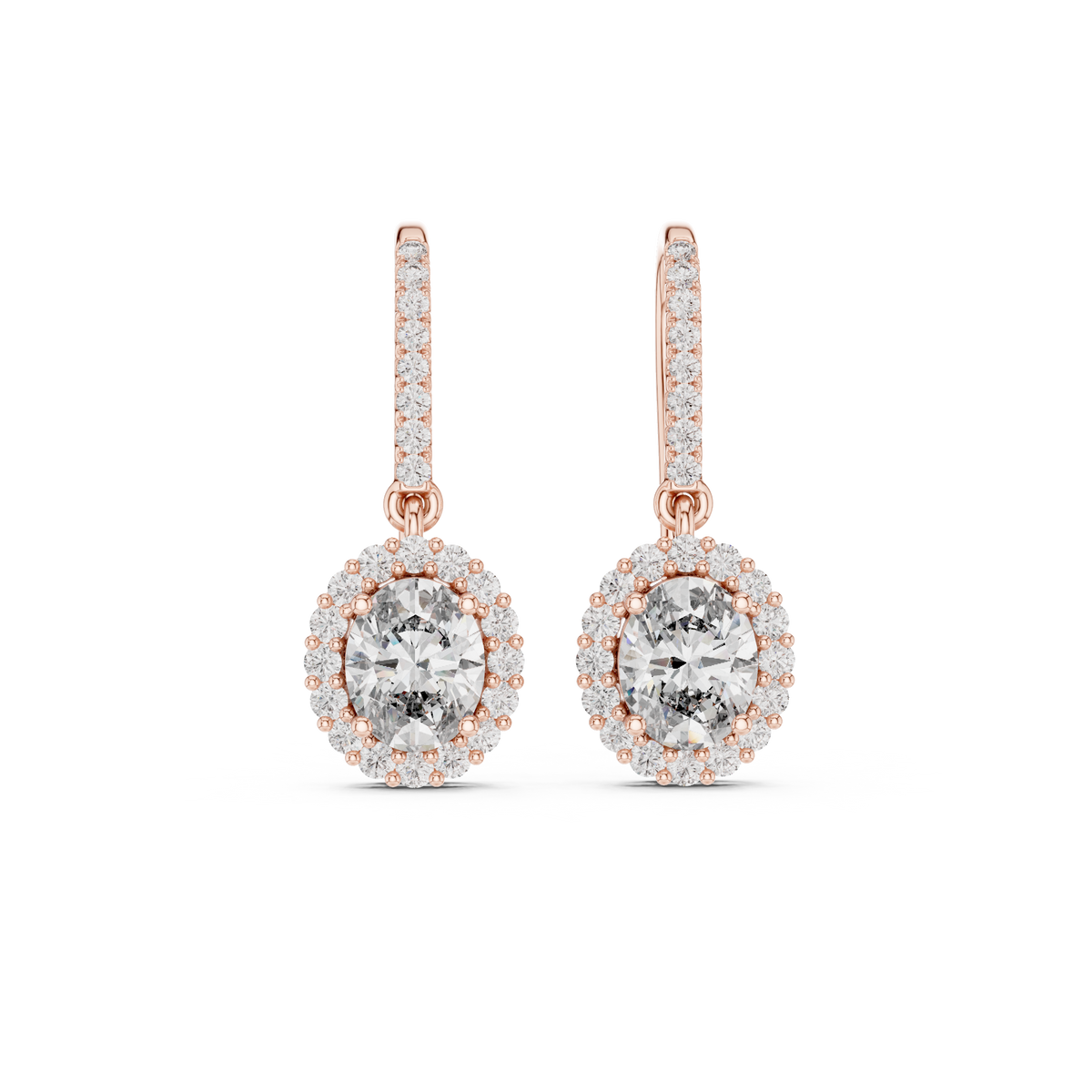Seravyn Oval Halo Pavé Drops