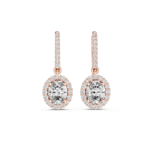 Seravyn Oval Halo Pavé Drops