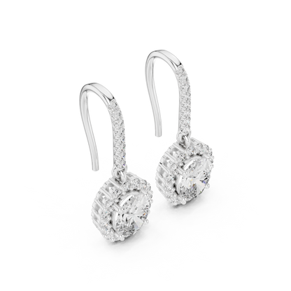 Seravyn Oval Halo Pavé Drops