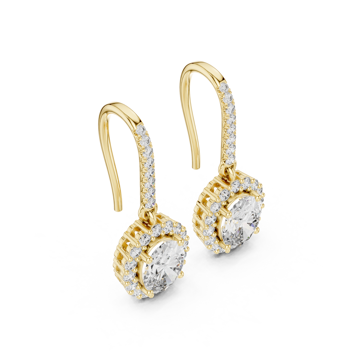 Seravyn Oval Halo Pavé Drops