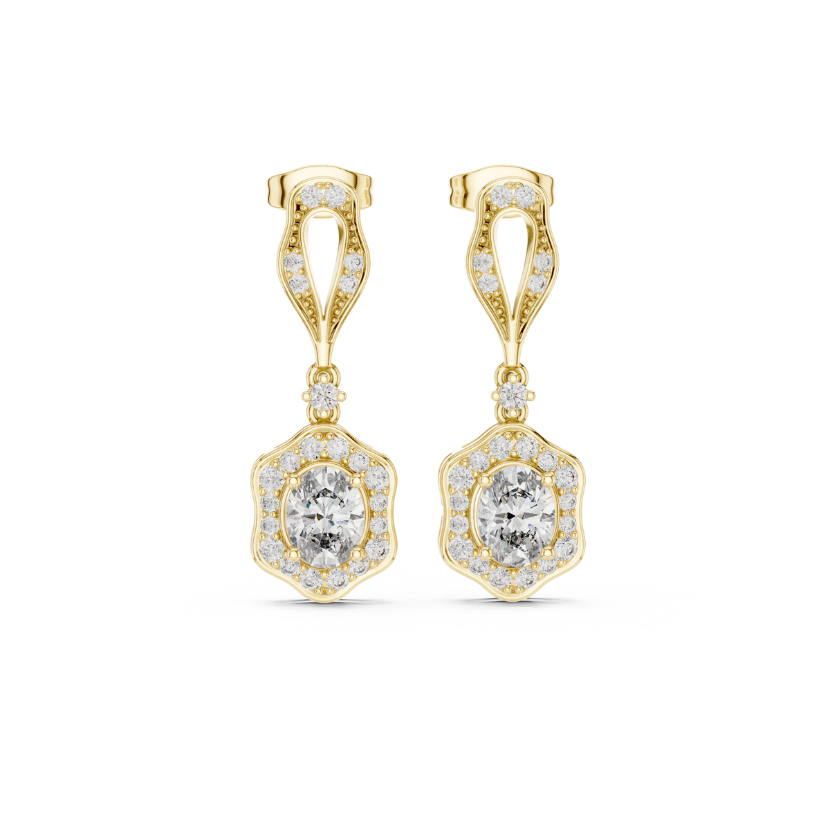 Soravelle Oval Floral Cascade Drops