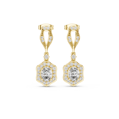 Soravelle Oval Floral Cascade Drops
