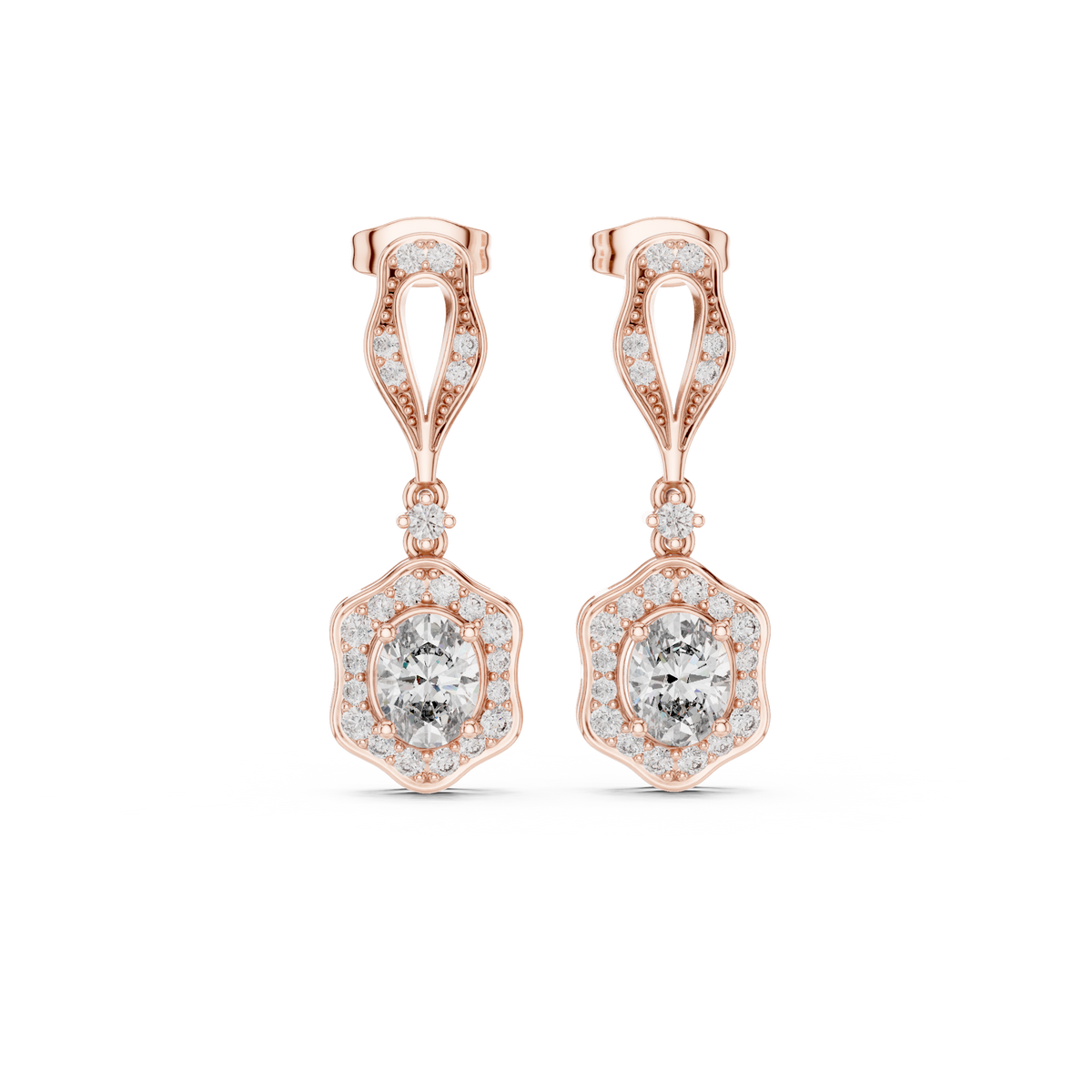 Soravelle Oval Floral Cascade Drops
