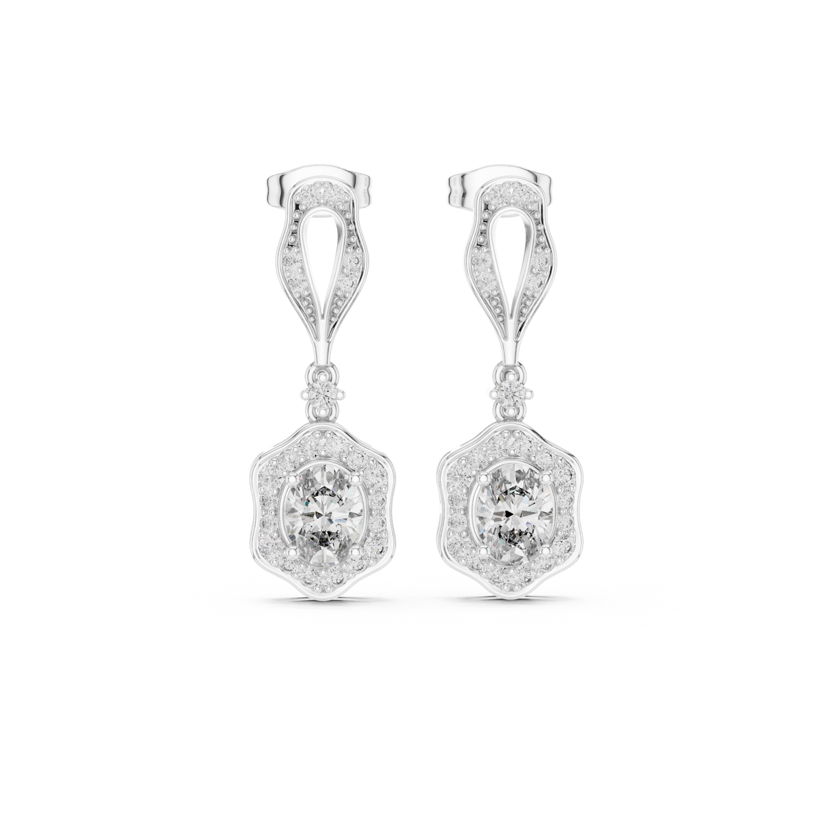 Soravelle Oval Floral Cascade Drops