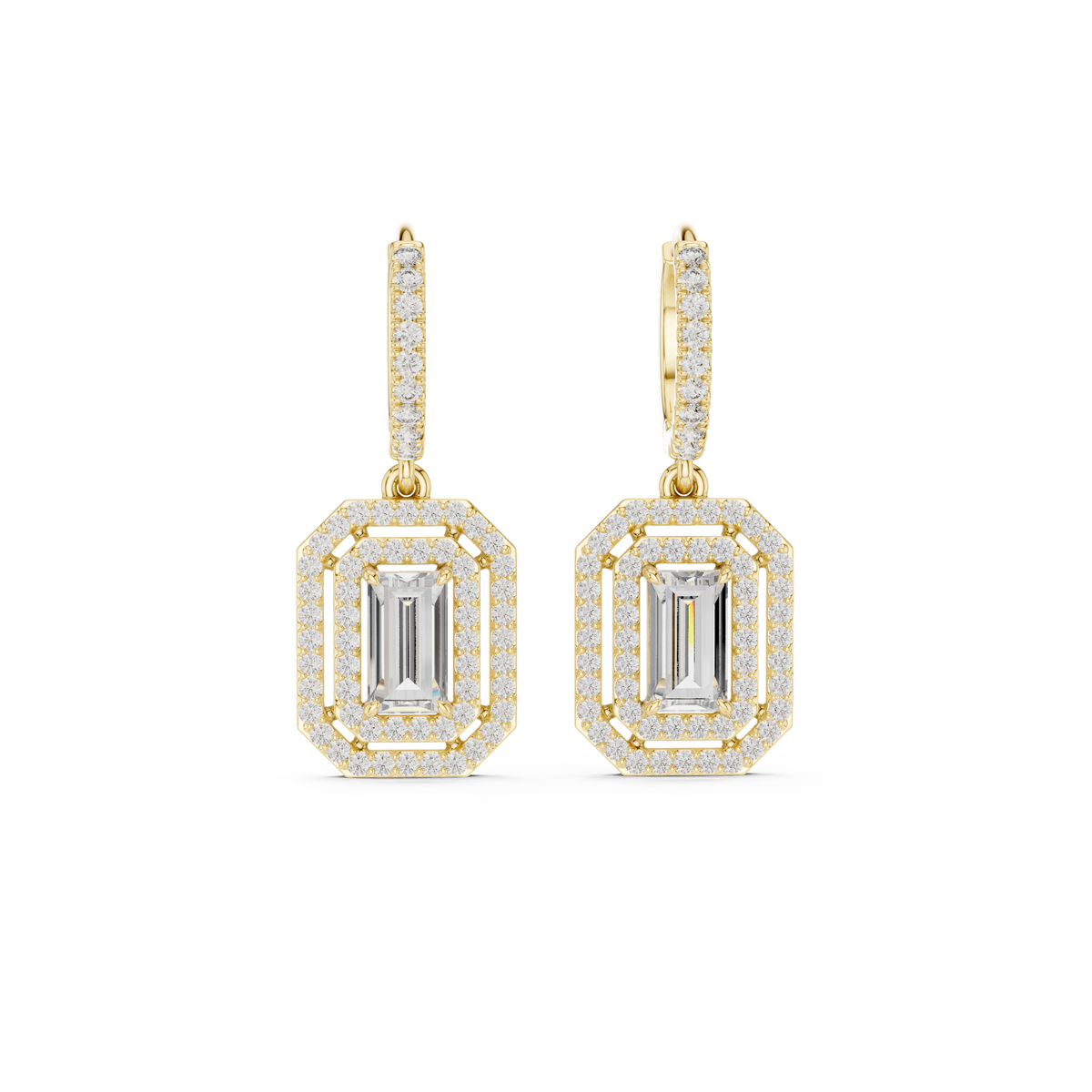 Virella Baguette Frame Hoop Drops