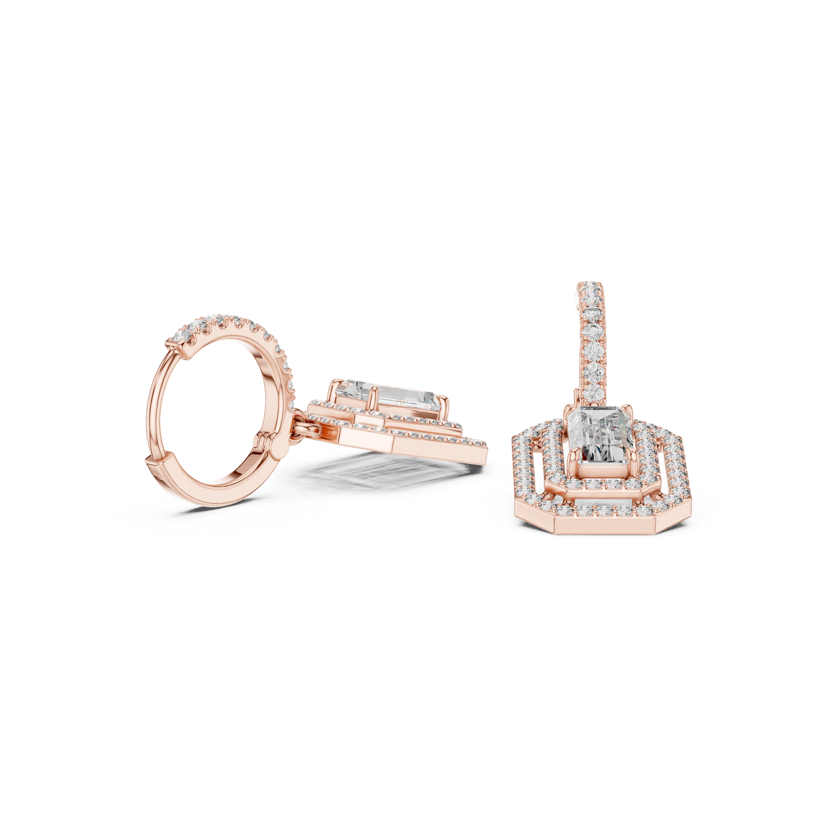 Virella Baguette Frame Hoop Drops