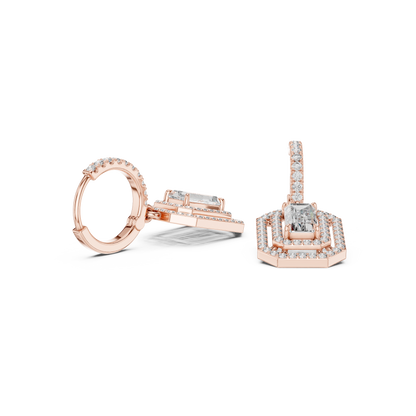Virella Baguette Frame Hoop Drops