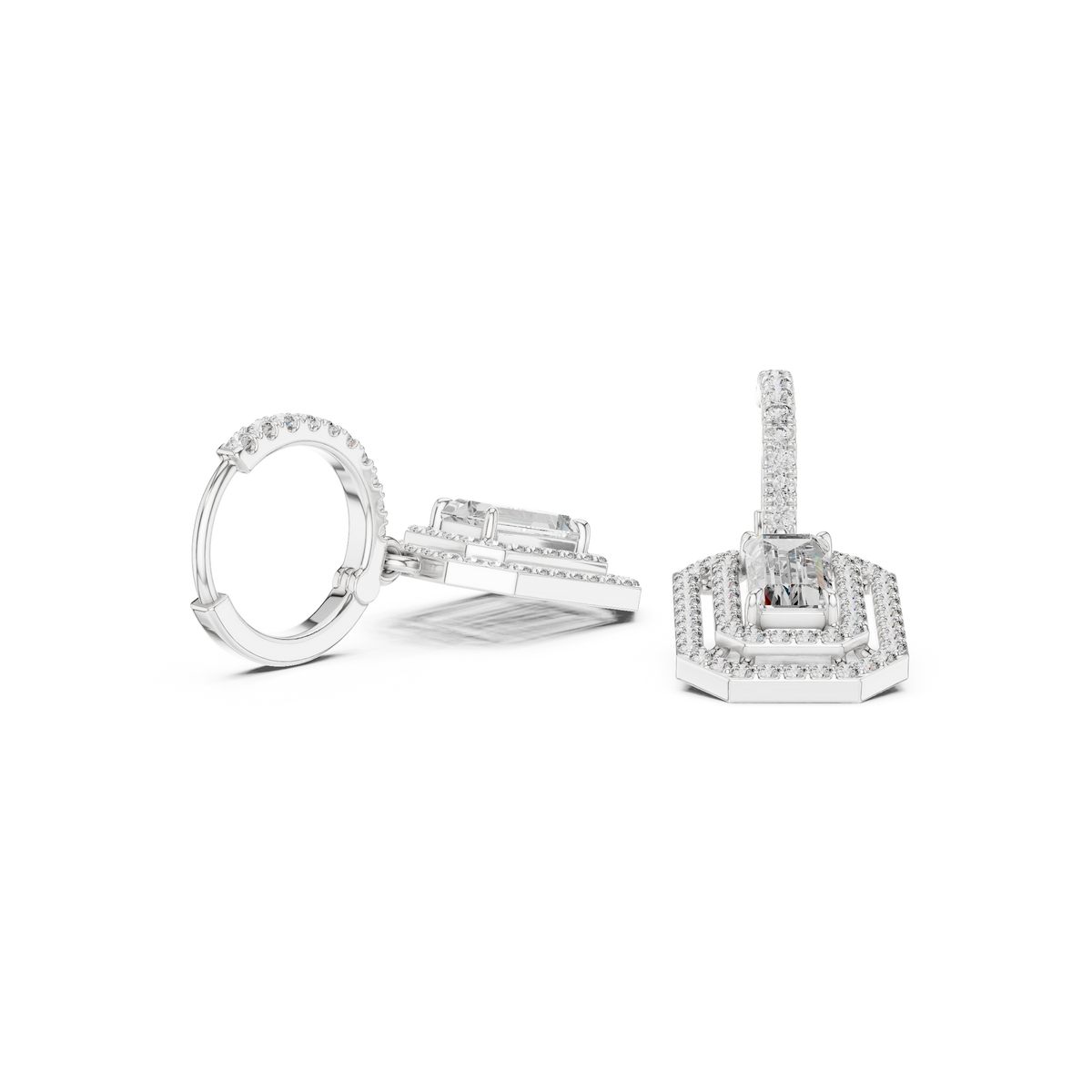 Virella Baguette Frame Hoop Drops