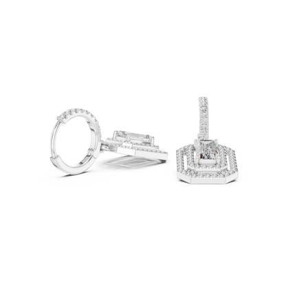 Virella Baguette Frame Hoop Drops