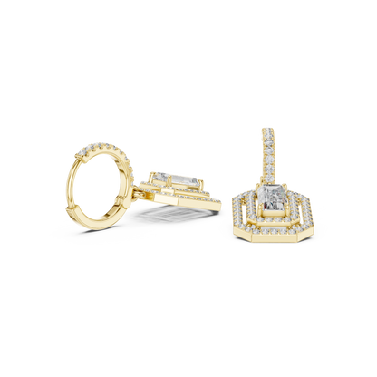 Virella Baguette Frame Hoop Drops