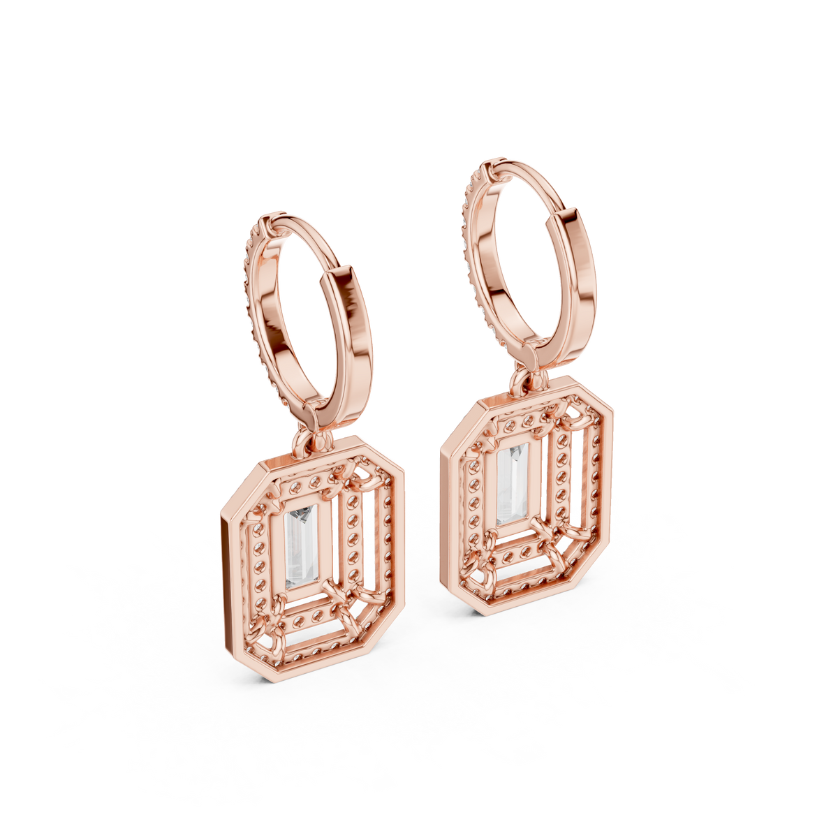 Virella Baguette Frame Hoop Drops
