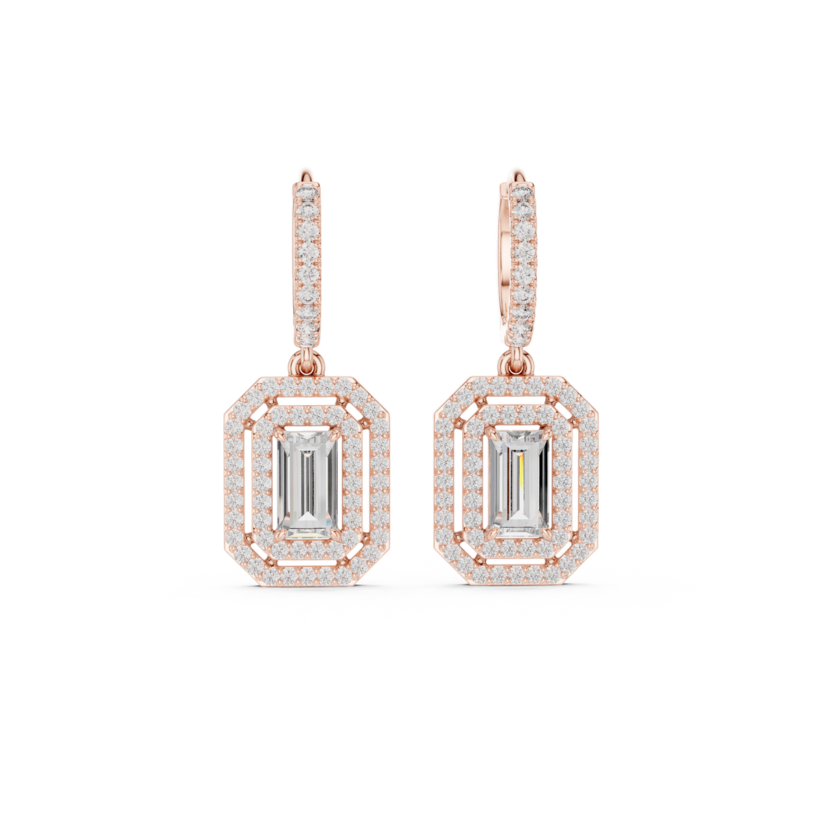 Virella Baguette Frame Hoop Drops