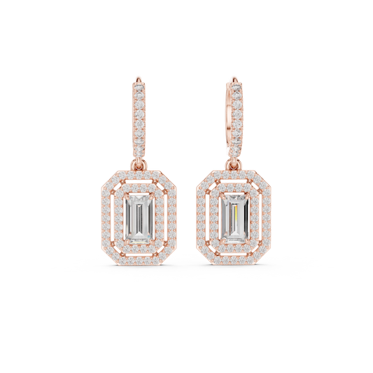 Virella Baguette Frame Hoop Drops