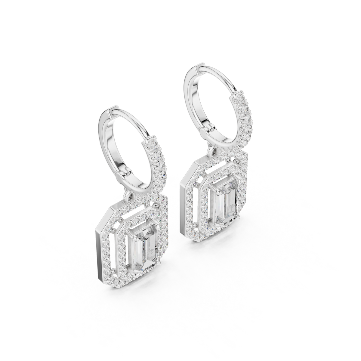 Virella Baguette Frame Hoop Drops