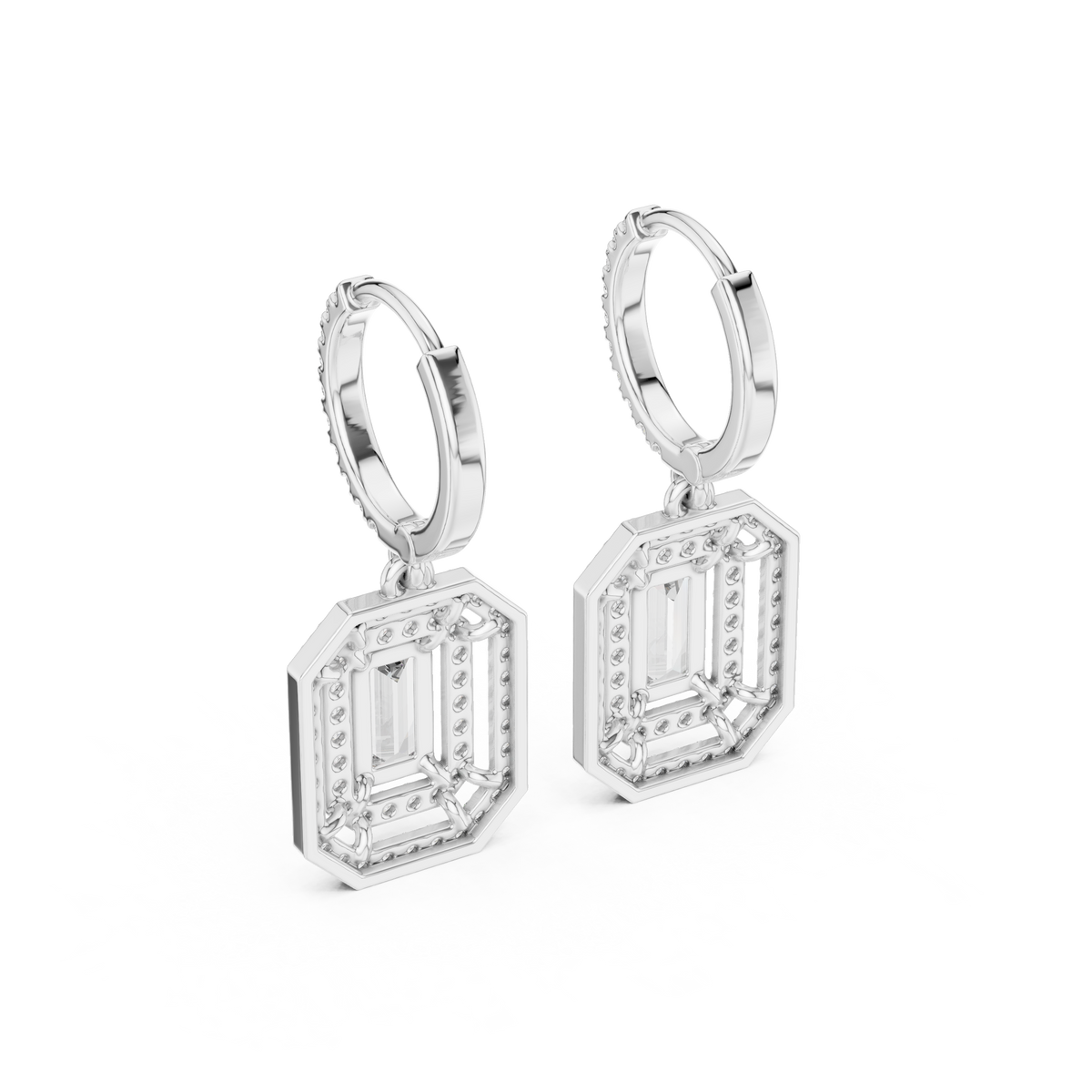 Virella Baguette Frame Hoop Drops