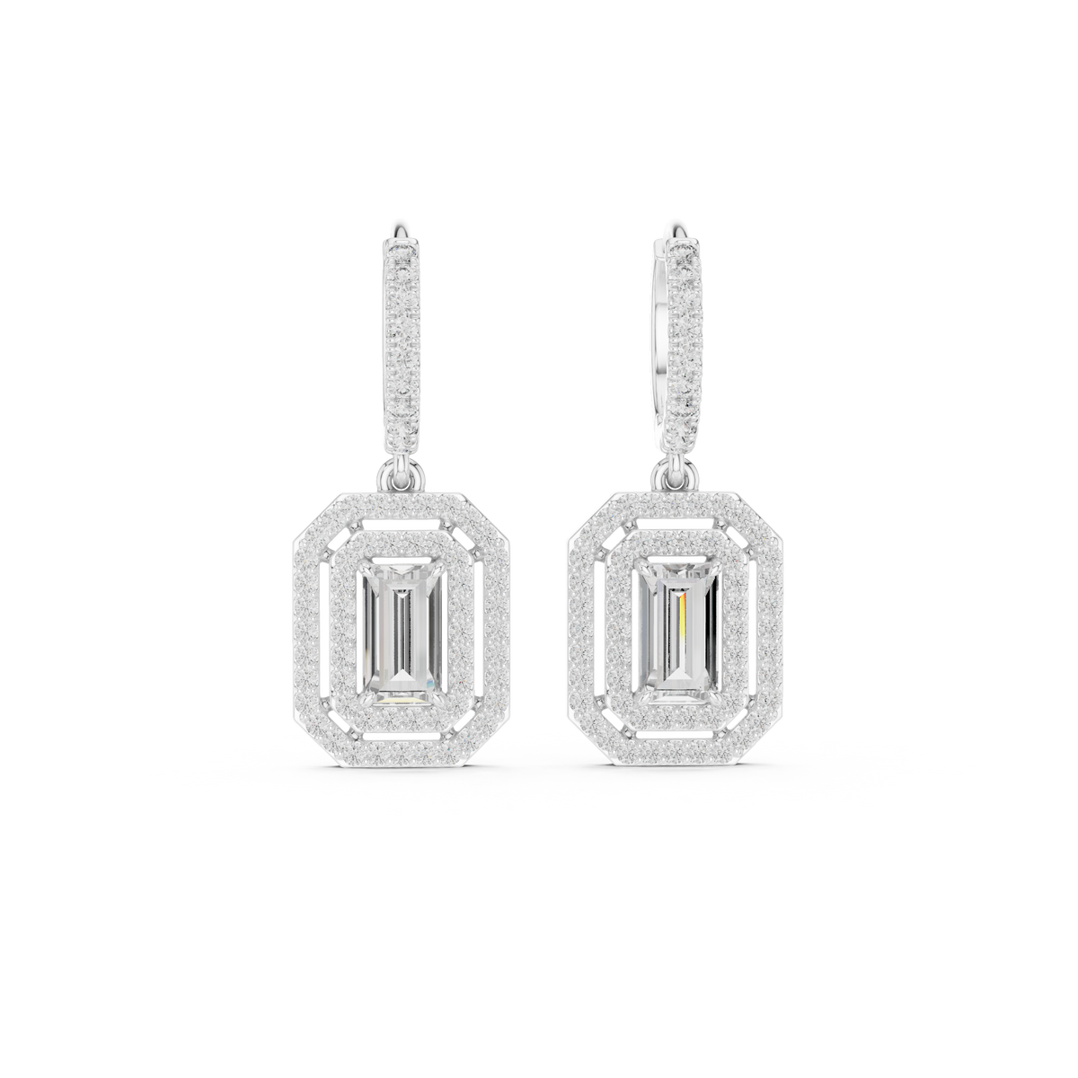 Virella Baguette Frame Hoop Drops
