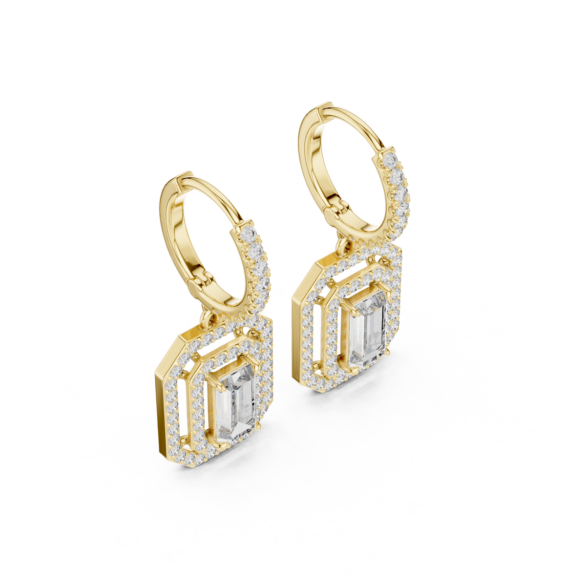 Virella Baguette Frame Hoop Drops