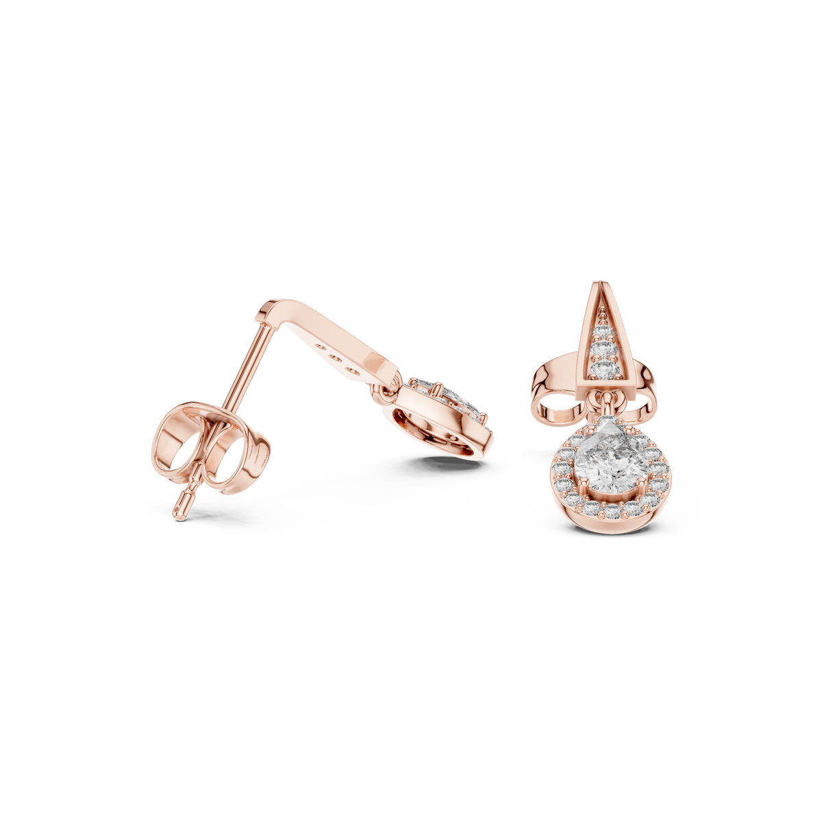 Selvara Pear Halo Tapered Drops