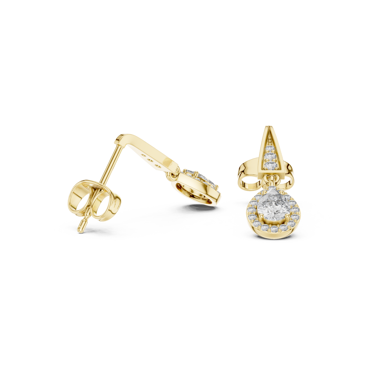 Selvara Pear Halo Tapered Drops
