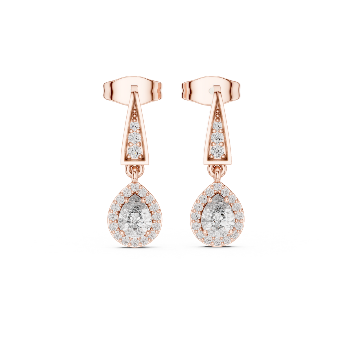 Selvara Pear Halo Tapered Drops