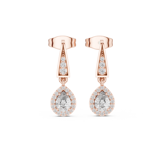 Selvara Pear Halo Tapered Drops