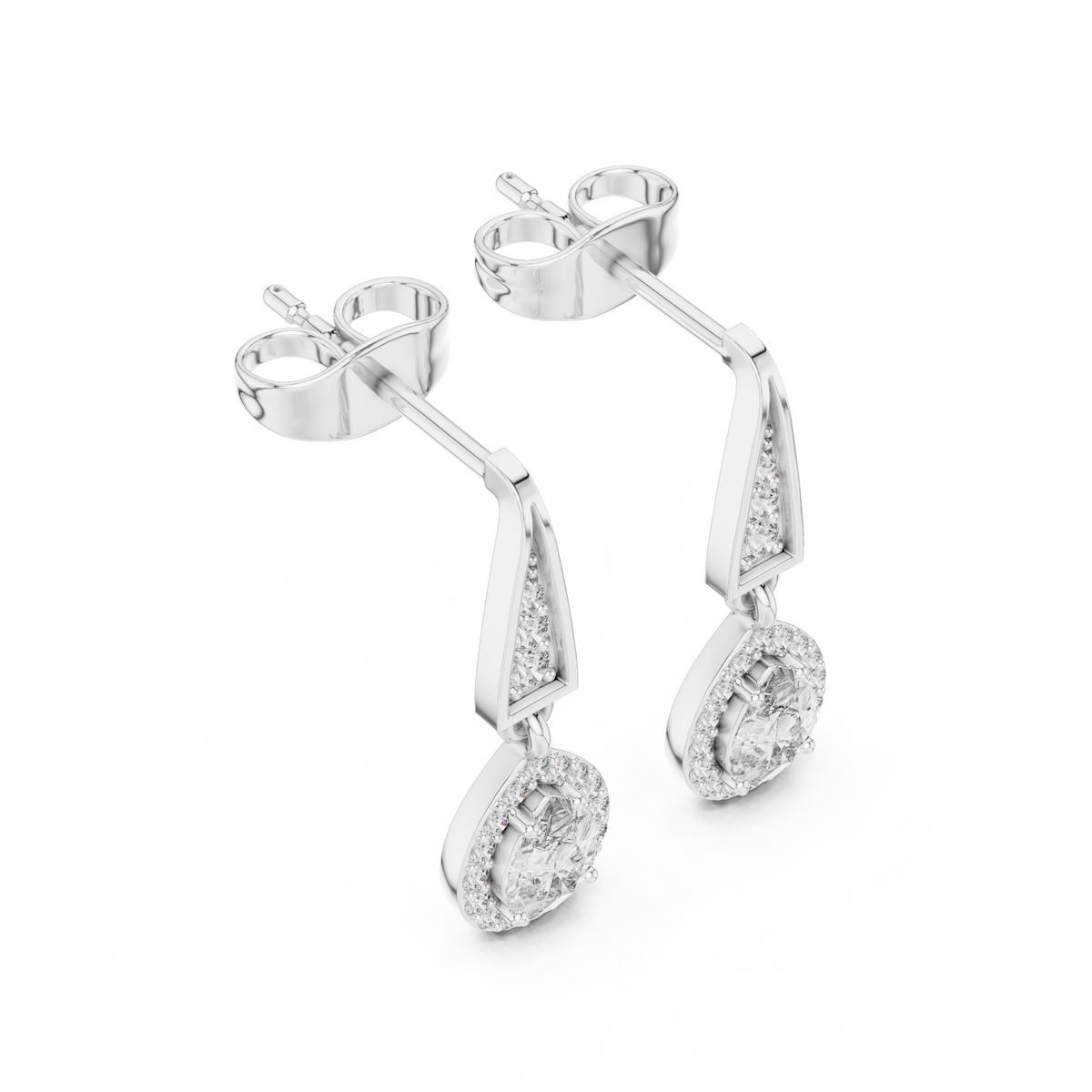Selvara Pear Halo Tapered Drops