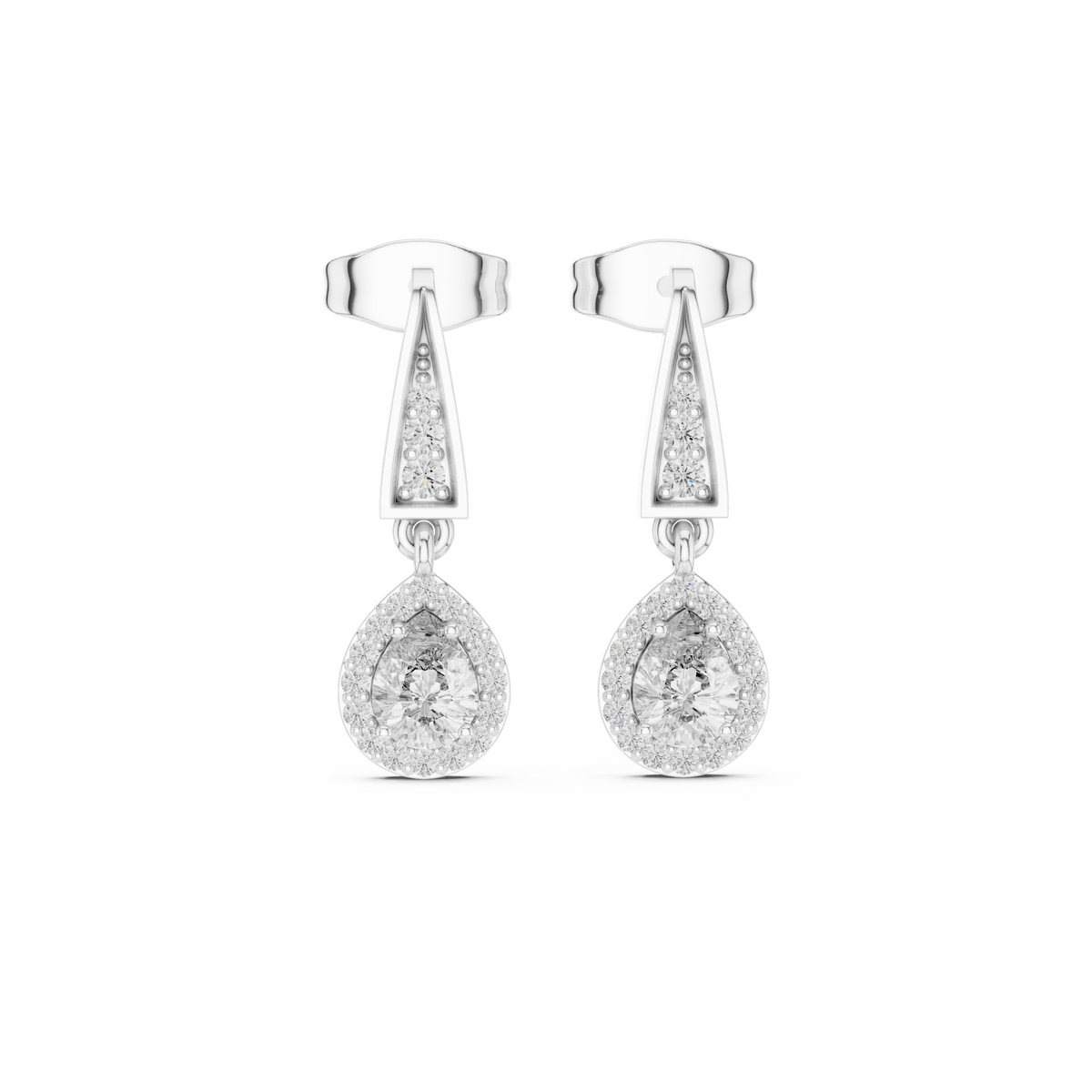 Selvara Pear Halo Tapered Drops