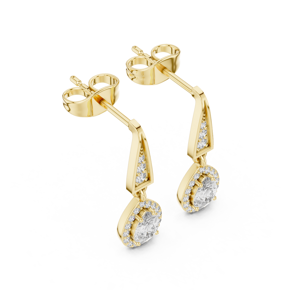 Selvara Pear Halo Tapered Drops