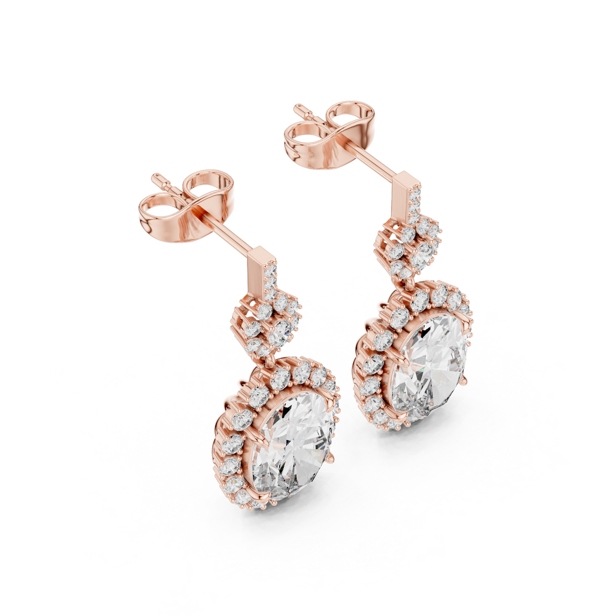 Roselisse Oval Floral Cascade Drops