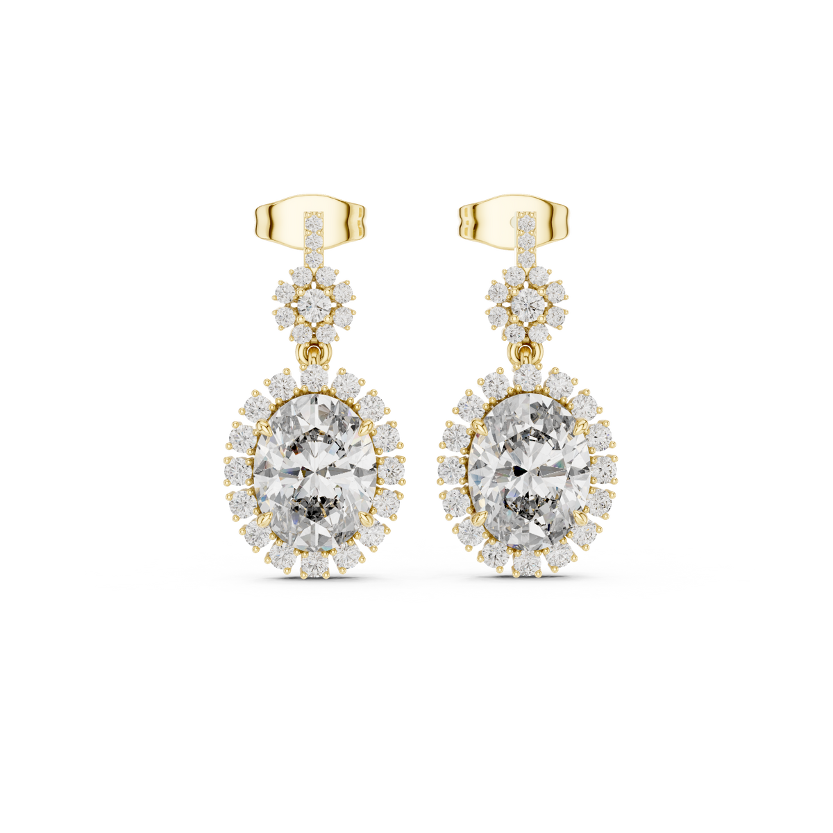 Roselisse Oval Floral Cascade Drops