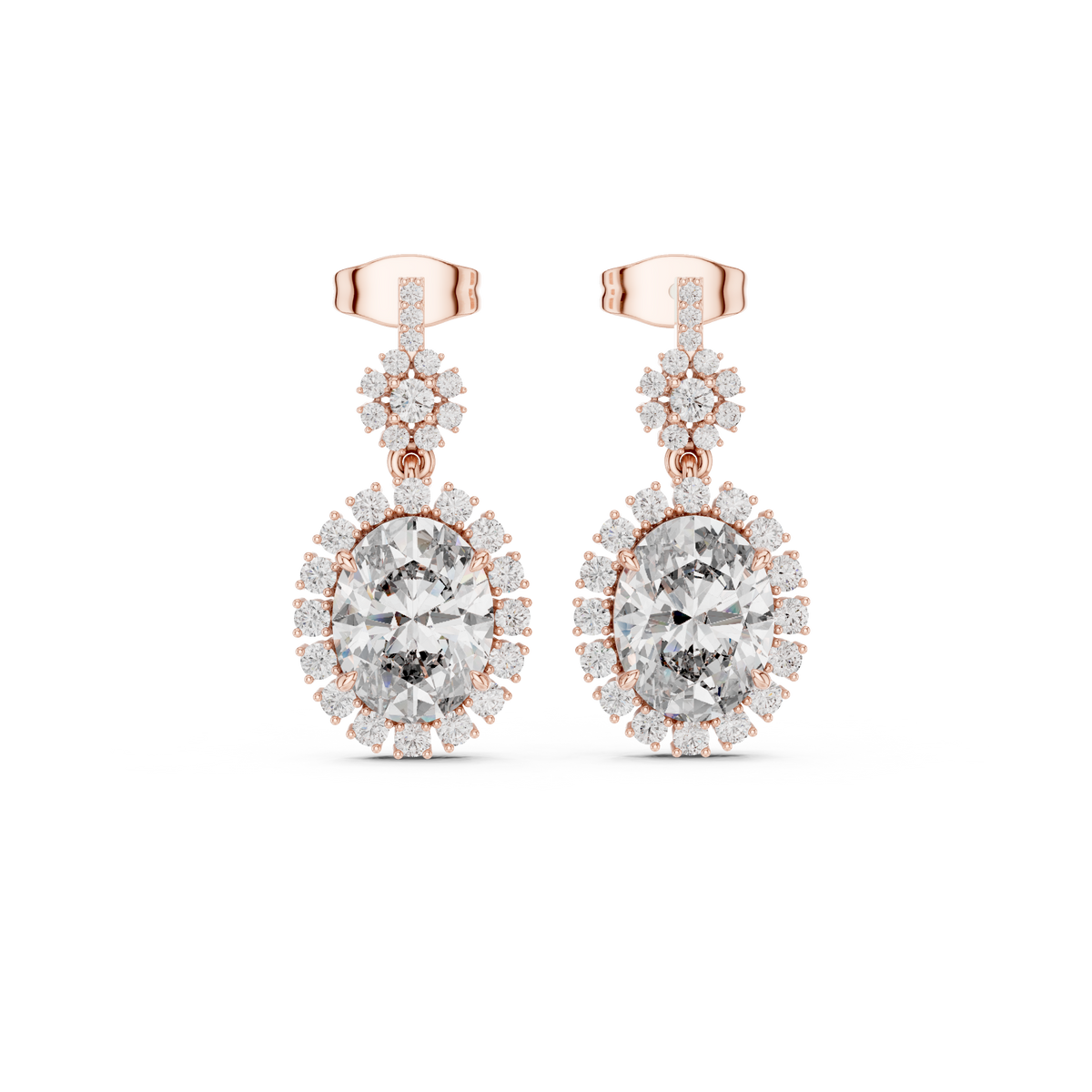 Roselisse Oval Floral Cascade Drops