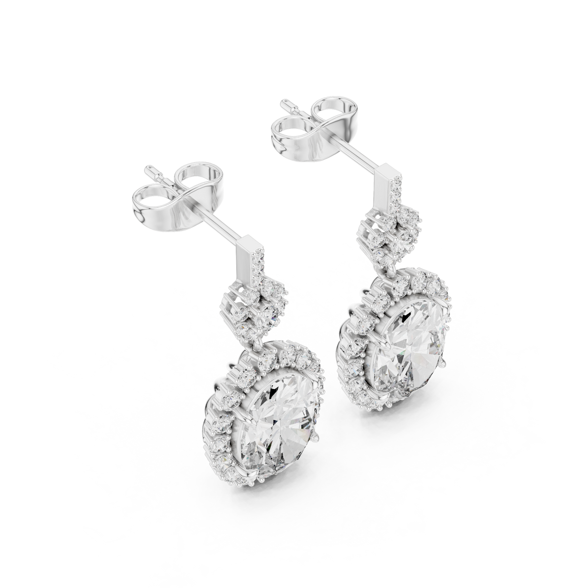 Roselisse Oval Floral Cascade Drops