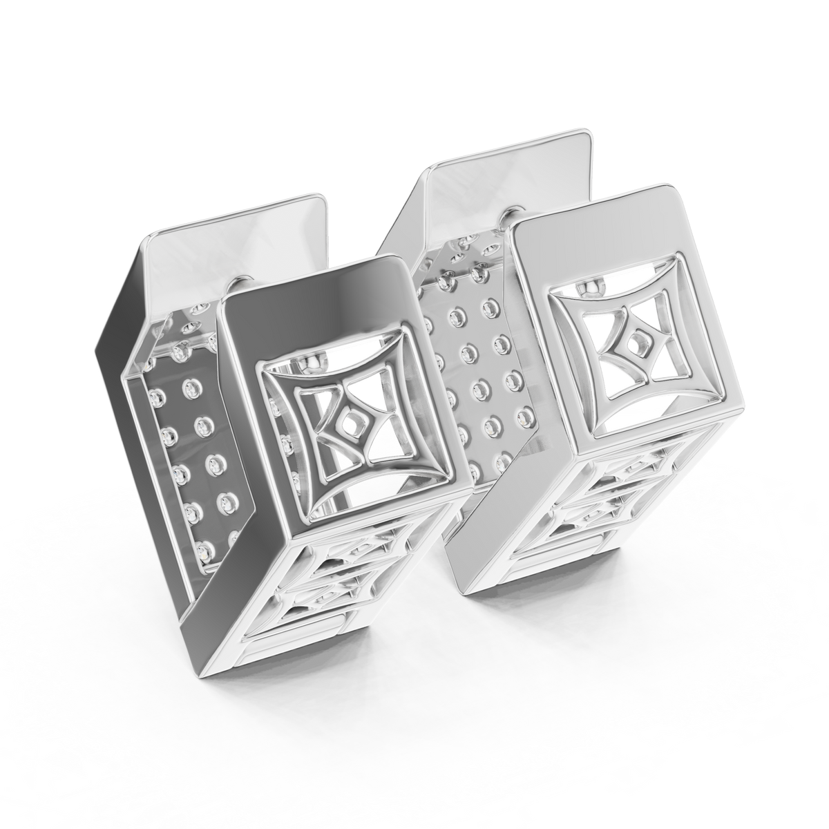 Solviera Pavé Rectangle Huggie Hoops
