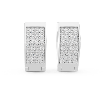 Solviera Pavé Rectangle Huggie Hoops