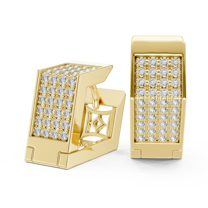 Solviera Pavé Rectangle Huggie Hoops