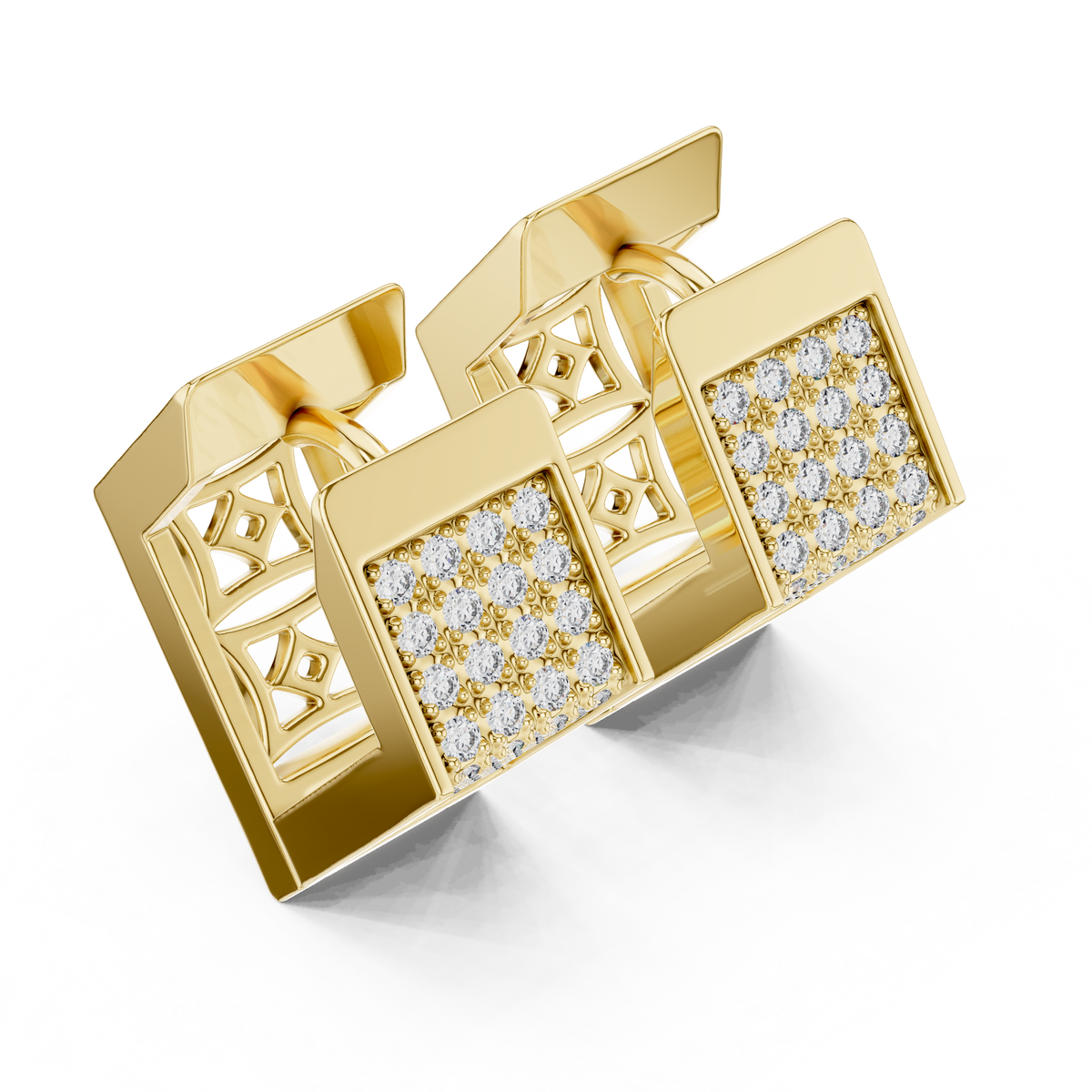Solviera Pavé Rectangle Huggie Hoops