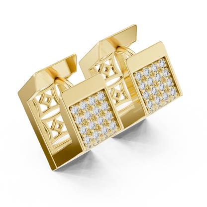 Solviera Pavé Rectangle Huggie Hoops