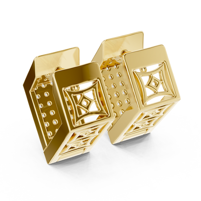 Solviera Pavé Rectangle Huggie Hoops