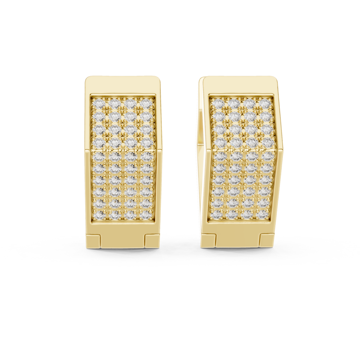 Solviera Pavé Rectangle Huggie Hoops
