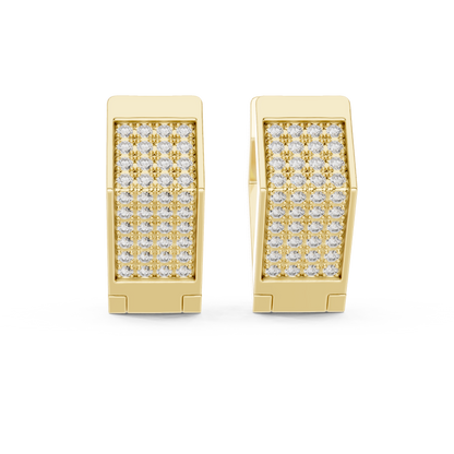 Solviera Pavé Rectangle Huggie Hoops