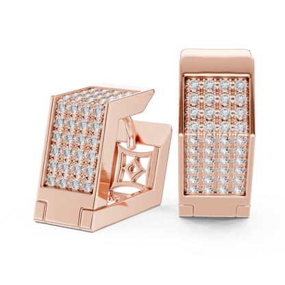 Solviera Pavé Rectangle Huggie Hoops