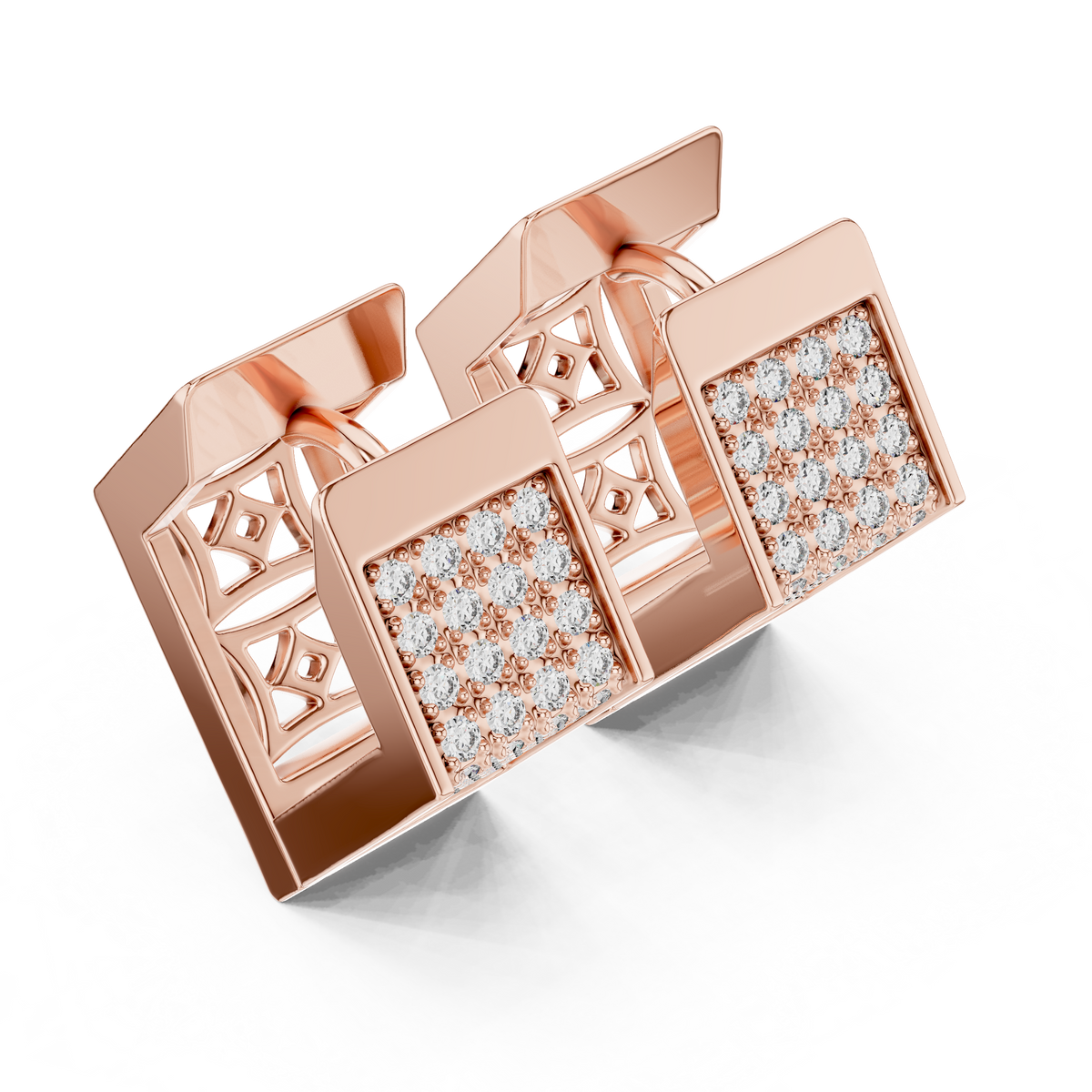 Solviera Pavé Rectangle Huggie Hoops